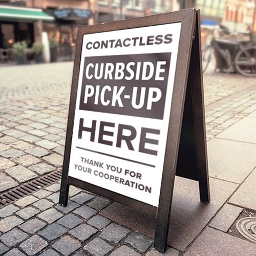 Contactless Pickup Street Sign