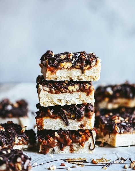 Dessert bars stacked